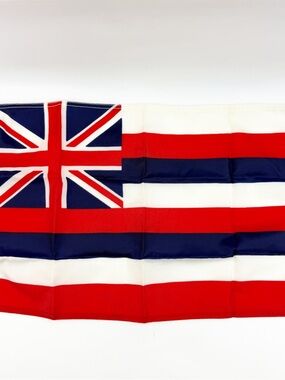 Vtg NYL GLO Hawaii Flag Made in USA State Banner Nylon Grommet Union Jack 12x18”